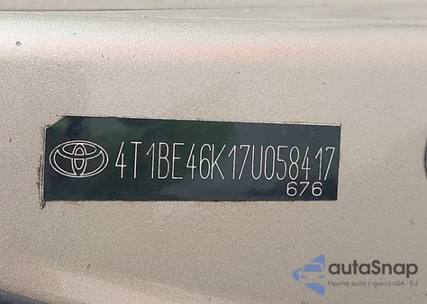 2007 Toyota Camry Ce from USA, damaged, VIN 4T1BE46K17U058417